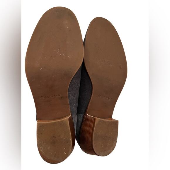 Cole Haan Alayna Slouch Stack Heeled Suede Booties Gray Women’s Size 9 - Picture 8 of 8